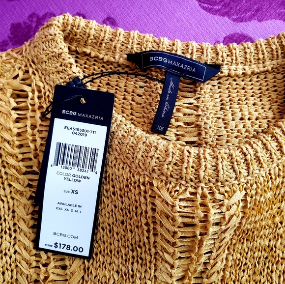 NWT BCBG Knit Crochet Sweater - Picture 4 of 6